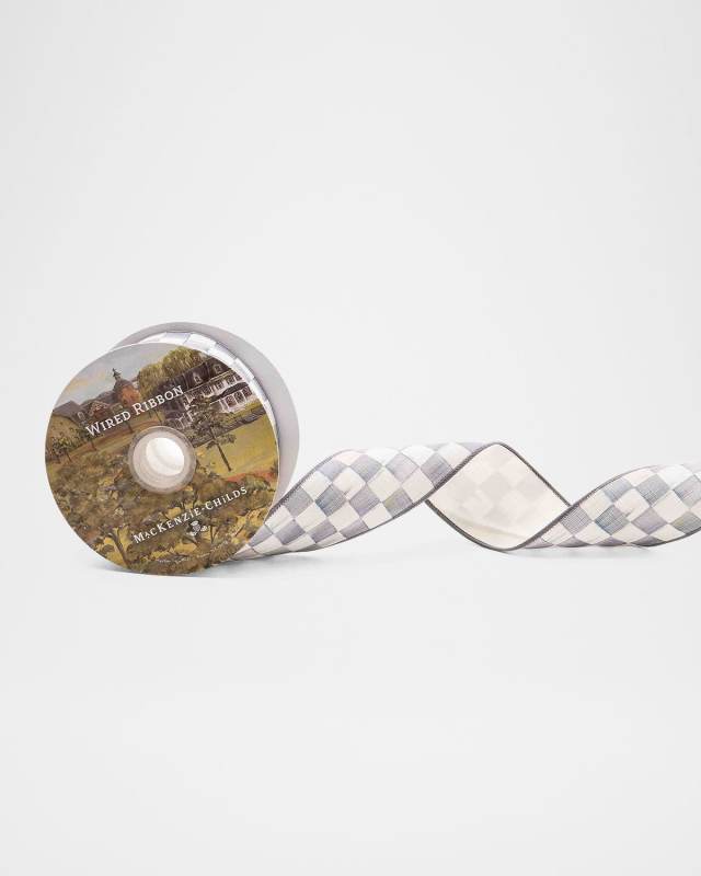 Sterling Check Ribbon, 2"W x 10 Yards